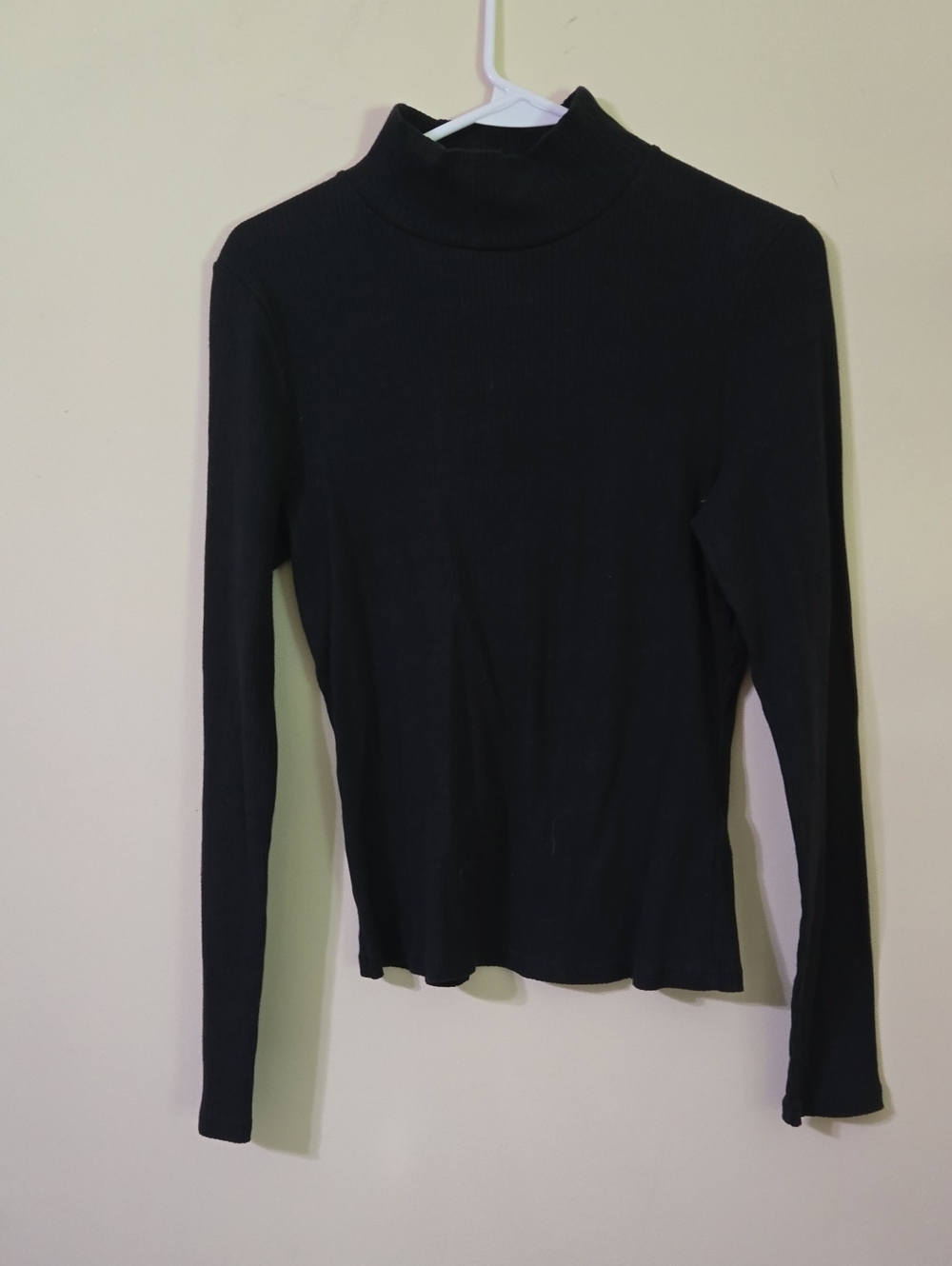 Anthropologie Black Long-Sleeve Mock Neck Top